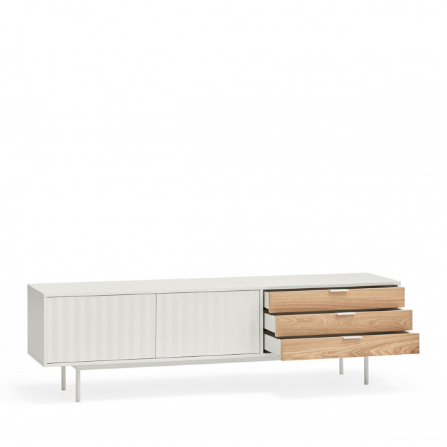 Sierra - Meuble tv 2 portes, 3 tiroirs en bois L180cm