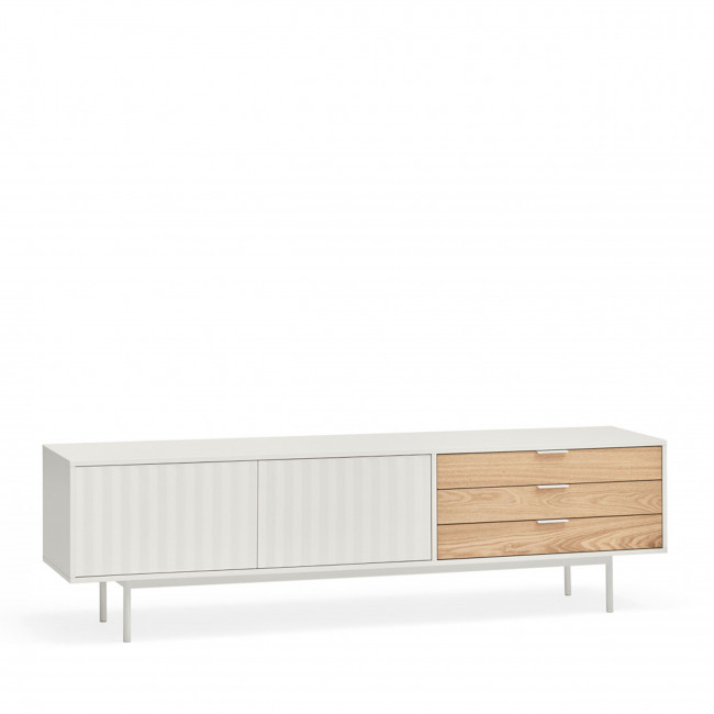 Sierra - Meuble tv 2 portes, 3 tiroirs en bois L180cm