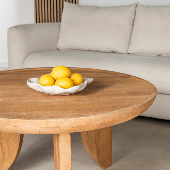 Jepara - Table basse ronde en bois massif ø84cm