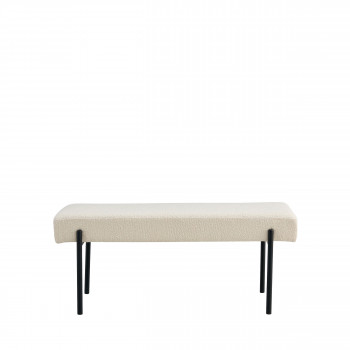 Swindon  - Banc en tissu bouclette et métal L100cm