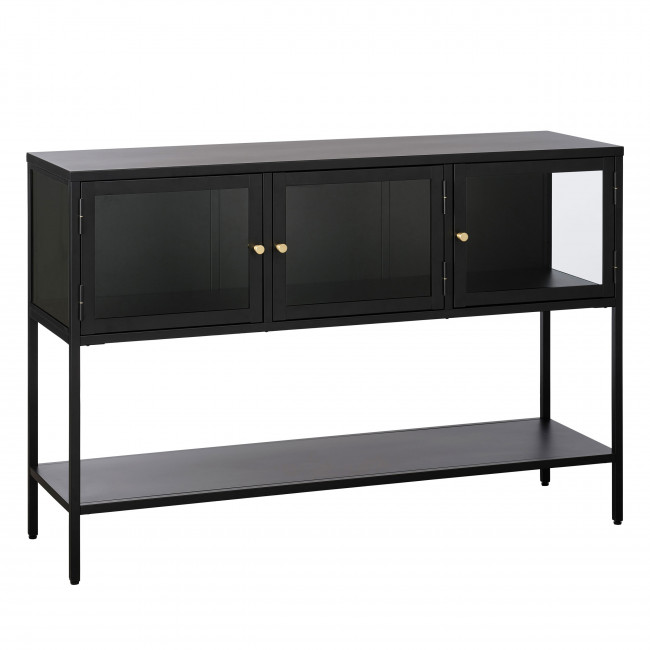 Adare - Buffet 3 portes en verre trempé et métal L132cm