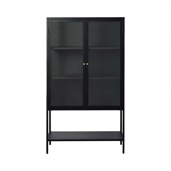Adare - Buffet haut 2 portes en verre trempé et métal H160cm