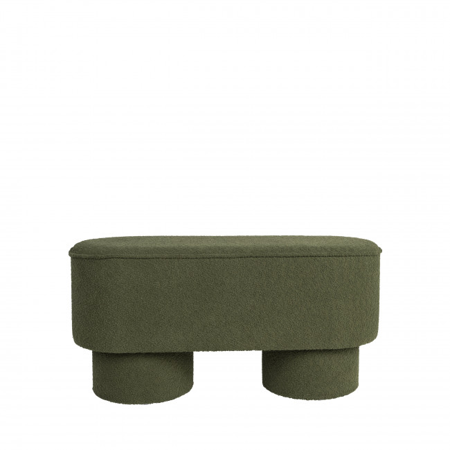 Marcos - Banc arrondie en tissu boculette L93cm