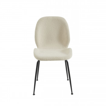Ray - Lot de 2 chaises en tissu bouclette et métal