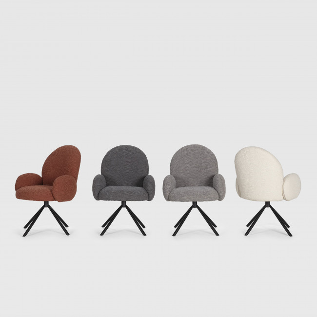 Douro - Chaise de bureau en tissu bouclette