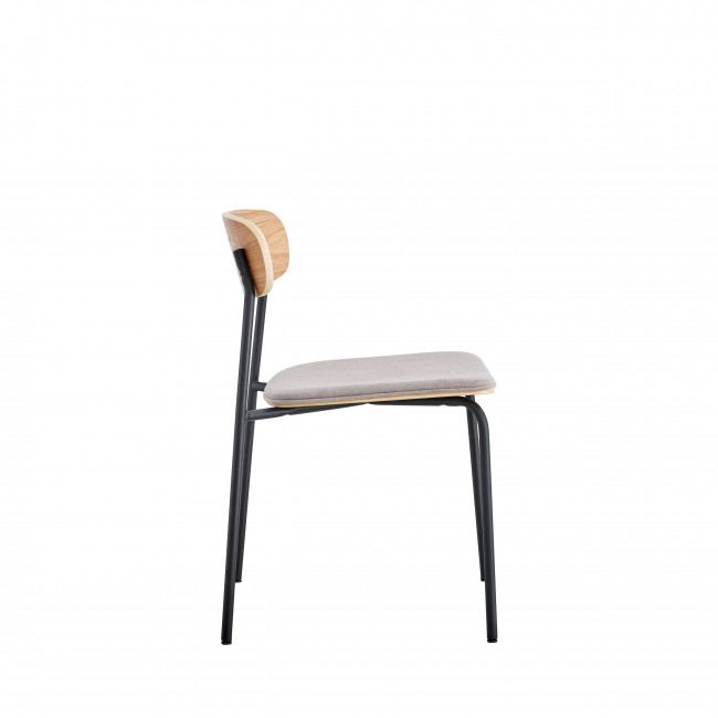 Arno - Lot de 2 chaises en tissu et métal