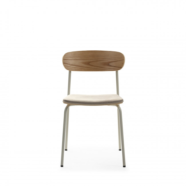 Arno - Lot de 2 chaises en tissu et métal