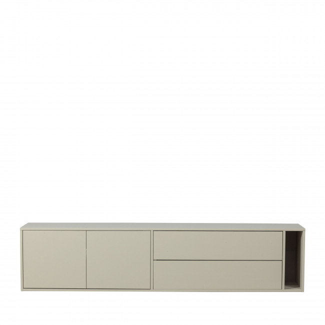 Settle down - Meuble TV 2 portes, 2 tiroirs en bois L200cm