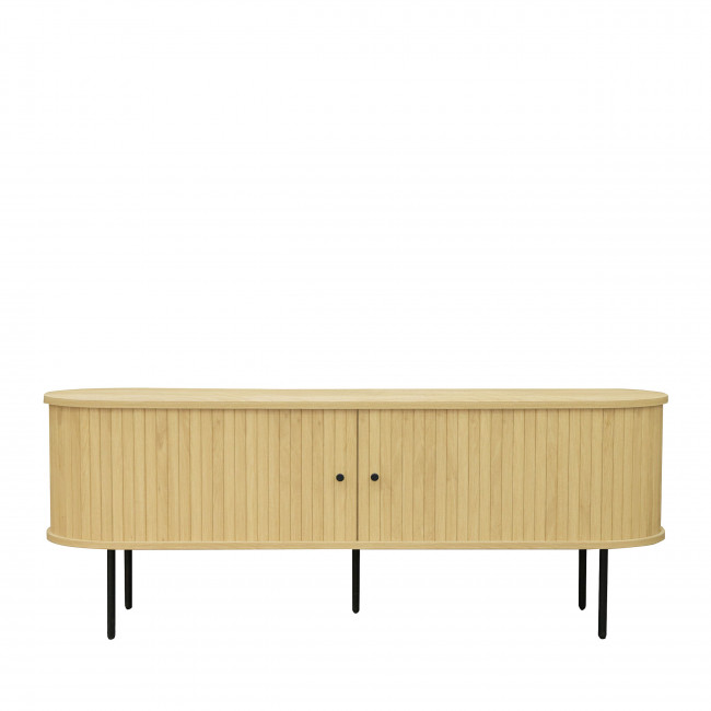 Lucie - Meuble tv aux portes coulissantes en bois et métal L150cm