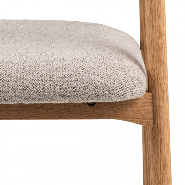 Anabate - Lot de 2 fauteuils de table en tissu et bois