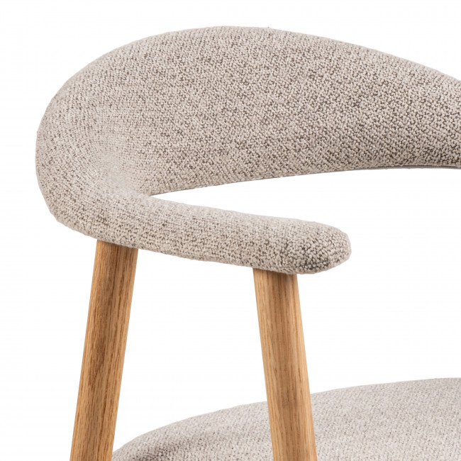 Anabate - Lot de 2 fauteuils de table en tissu et bois