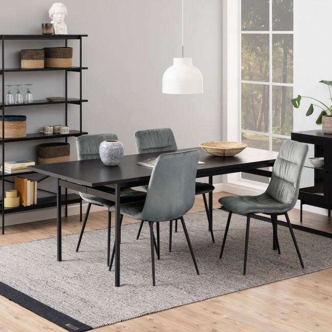 Batara - Table à manger en bois et métal 200x90cm