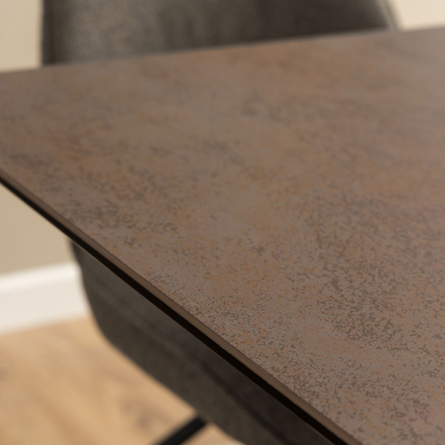 Eurame - Table à manger extensible 6 à 12 places en céramique et métal 200-240x100cm