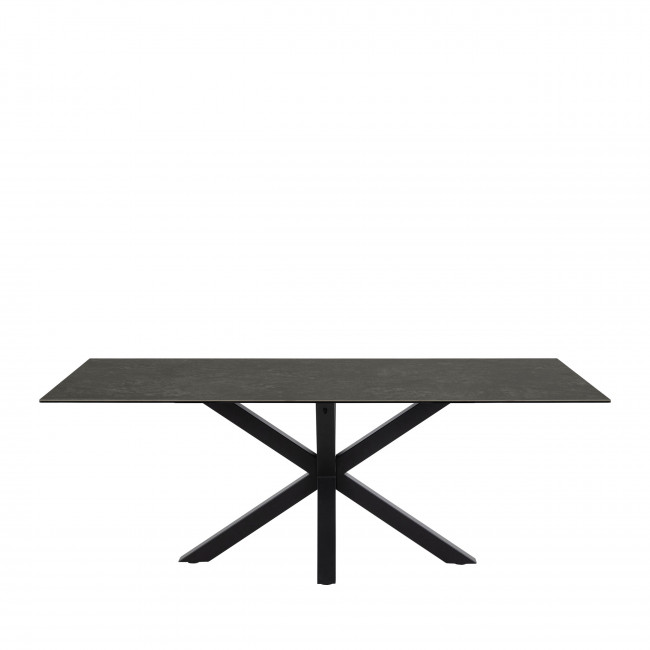Eurame - Table à manger 8 places en céramique et métal 