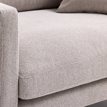 Villabon - Fauteuil XL en tissu pieds bois foncé