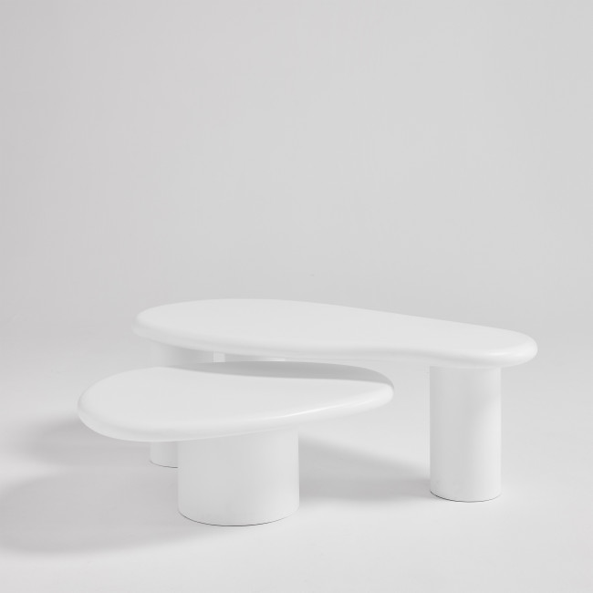 Luna - Table basse organique en fibre de ciment L120cm