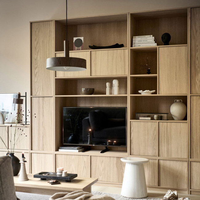 Modulair - Meuble TV 2 portes en bois L77cm