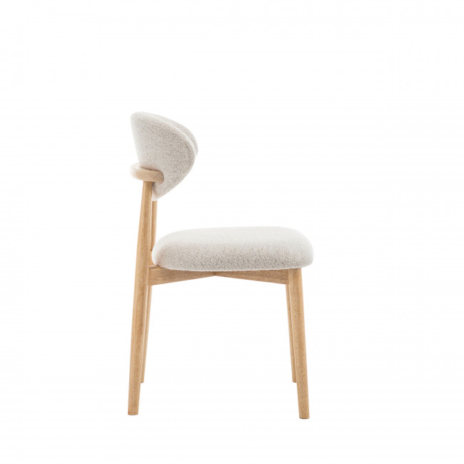 Clara - Lot de 2 chaises en bois et bouclette