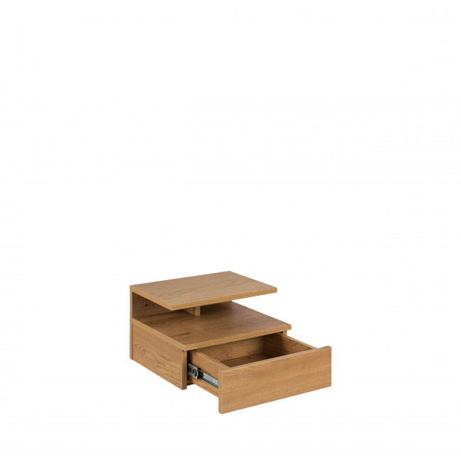 Kamichi - Table de chevet murale 1 niche, 1 tiroir en bois