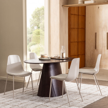 Bolton - Table à manger ovale en bois 160x90cm