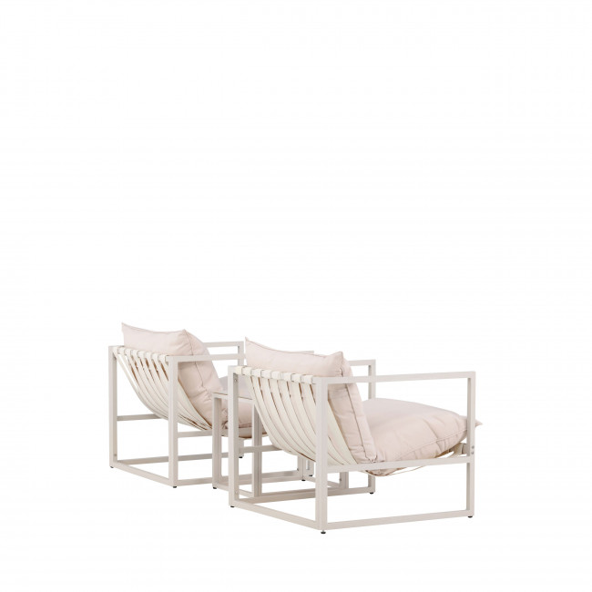 Messina - Ensemble de jardin 2 fauteuils 1 table en métal