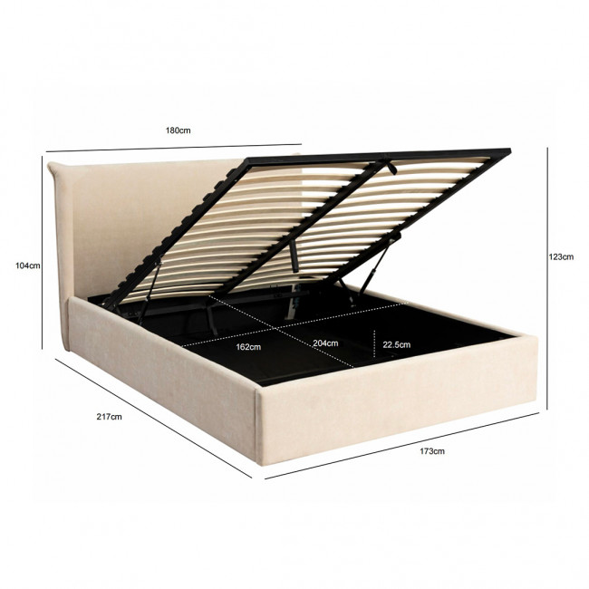 Mac beth - Lit coffre en tissu 160x200cm
