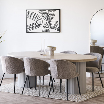 Solva - Table à manger 10 personnes ovale en bois
