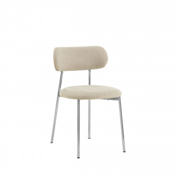 Elli - Lot de 2 chaises en tissu pieds chrome