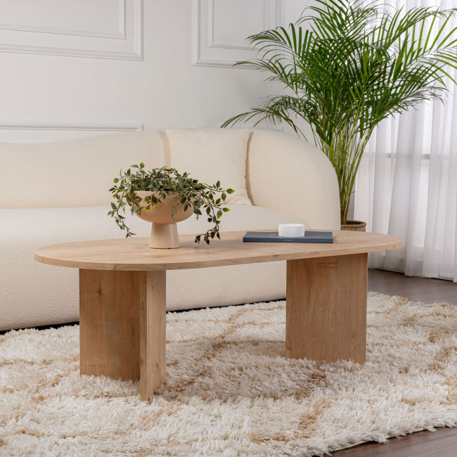 Sam - Table basse ovale en bois 119x60cm 