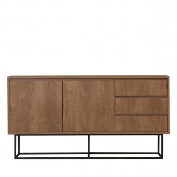 Roa - Buffet 2 portes en bois et métal L140cm