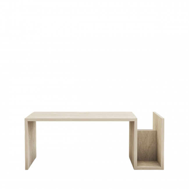 Max - Table basse avec porte magazines effet travertin