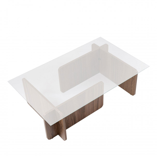 Cubix - Table basse en verre trempé et bois
