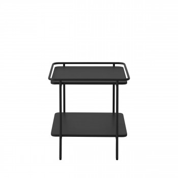 Saranda - Table d'appoint carrée 2 plateaux en métal 45x45cm