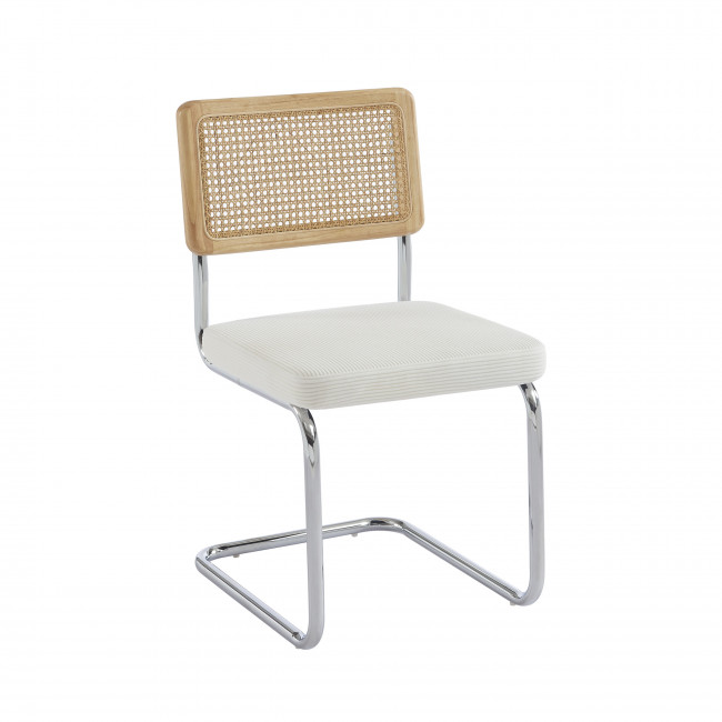 Skana - Lot de 2 chaises en velours côtelé pieds chrome