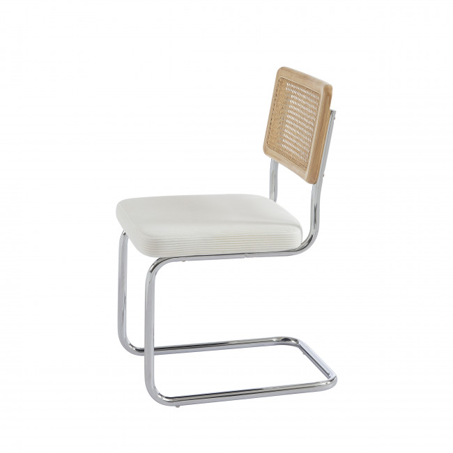 Skana - Lot de 2 chaises en velours côtelé pieds chrome