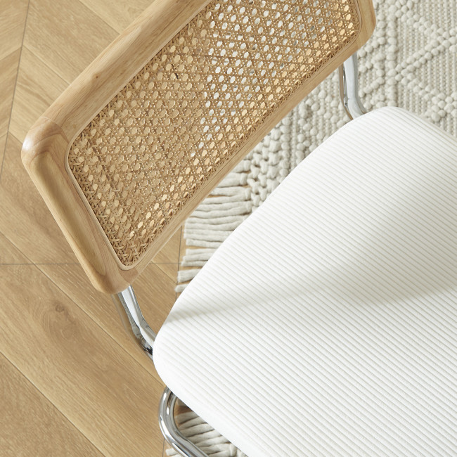 Skana - Lot de 2 chaises en velours côtelé pieds chrome