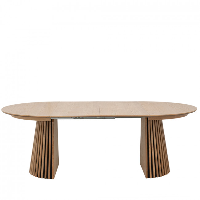 Lea - Table à manger extensible 4 à 6 personnes en bois ø120-160x120cm