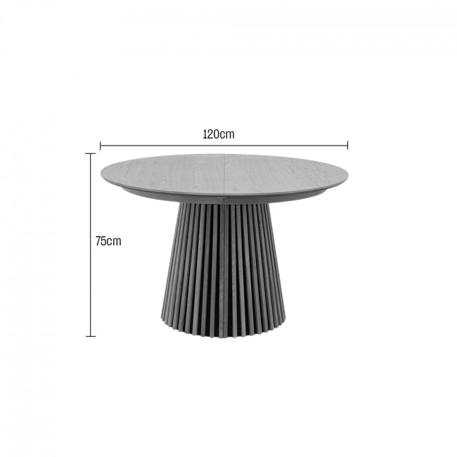 Lea - Table à manger extensible 4 à 6 personnes en bois ø120-160x120cm