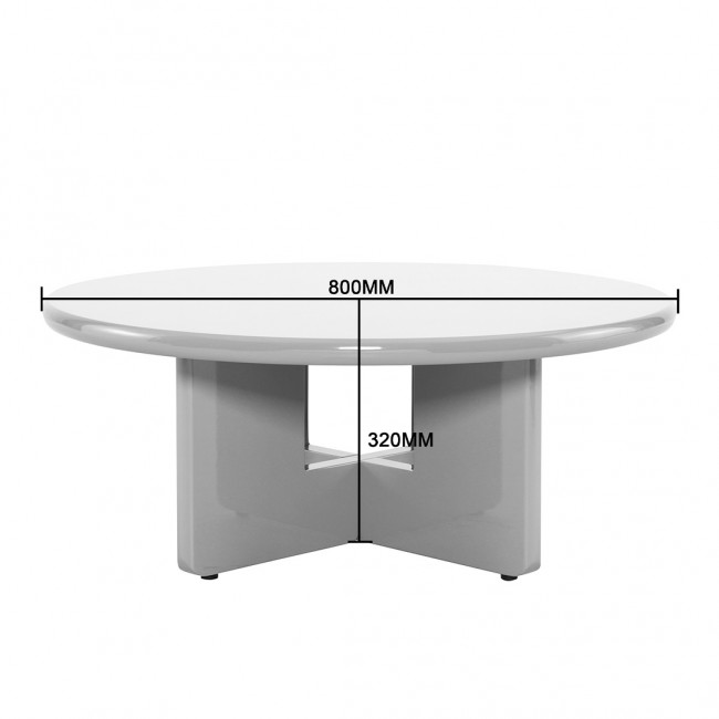 Paloma - Table basse ronde en bois laqué ø80cm