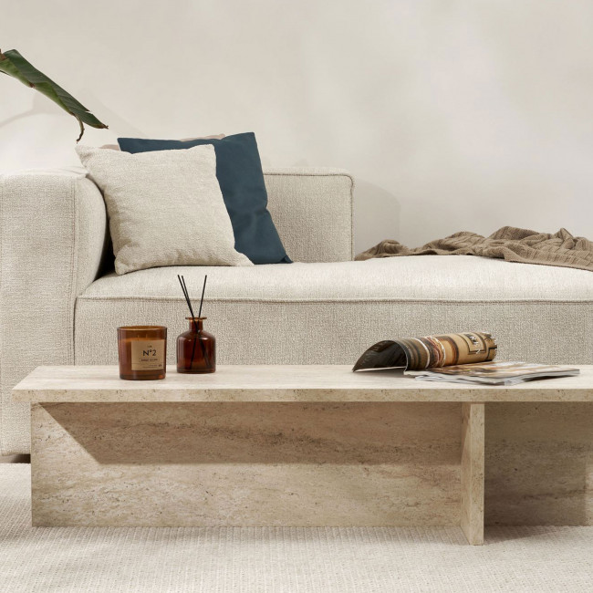 Vika - Table basse effet travertin 120x45cm