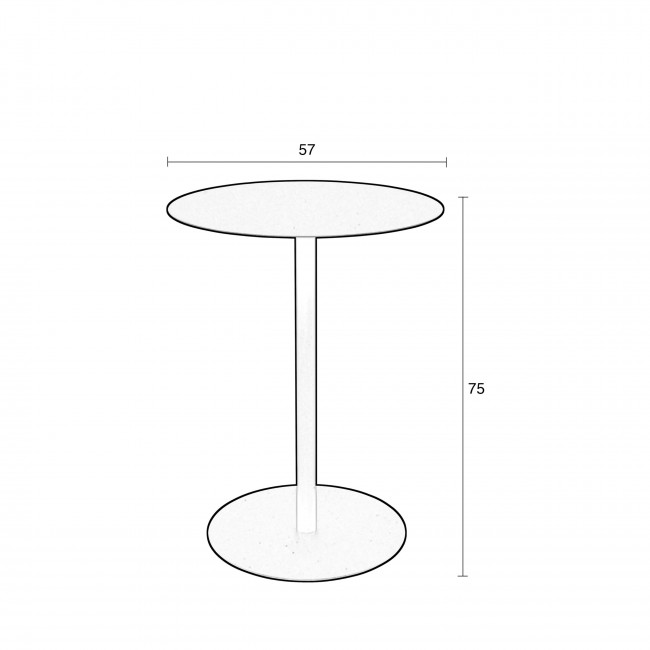 Snow - Table de bistrot ronde en métal ø57cm