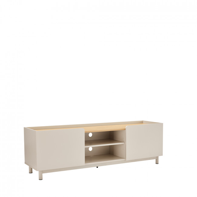 Stanley - Meuble TV 2 portes en bois et métal L160cm