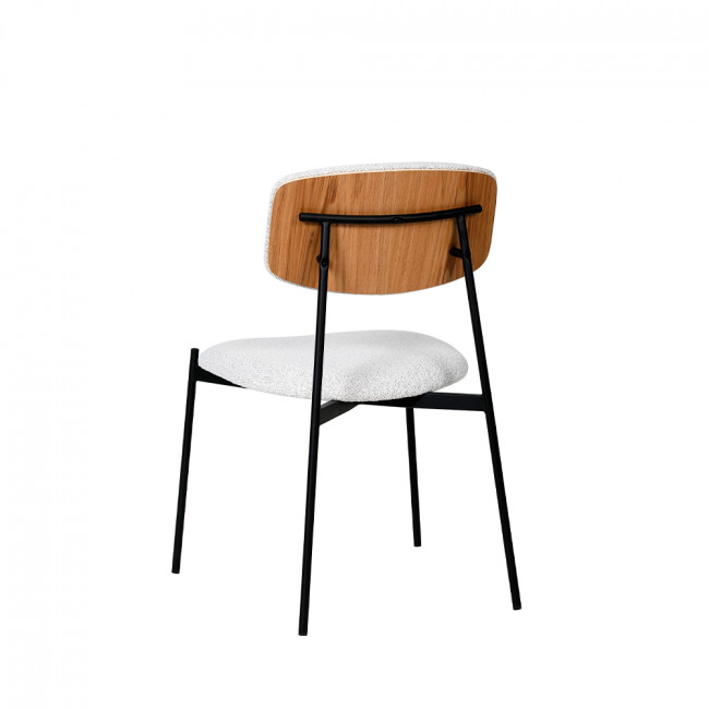 Nelly - Lot de 2 chaises en tissu bouclette et métal