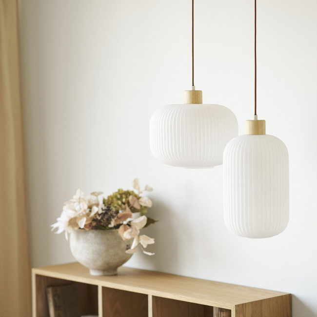 Argalo - Suspension en verre et bois 20x38cm