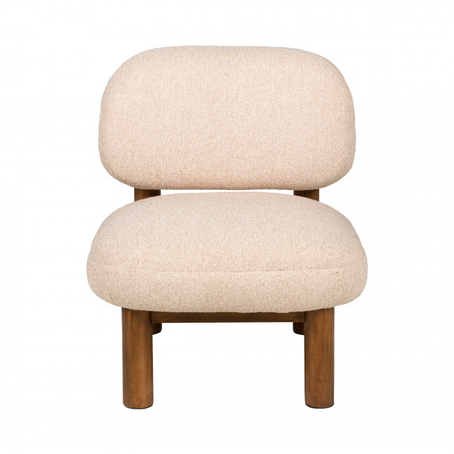 Nubo - Fauteuil en tissu bouclette et bois