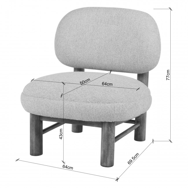 Nubo - Fauteuil en tissu bouclette et bois