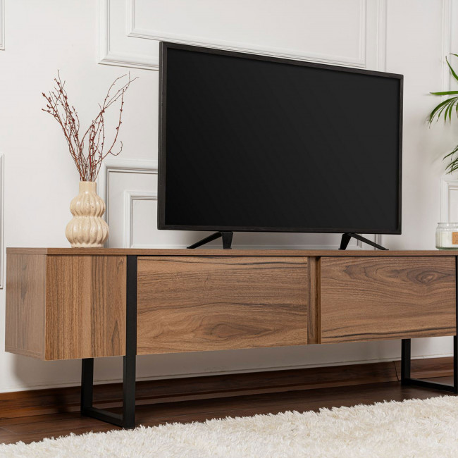 Tod - Meuble TV 2 portes en bois et métal L180cm