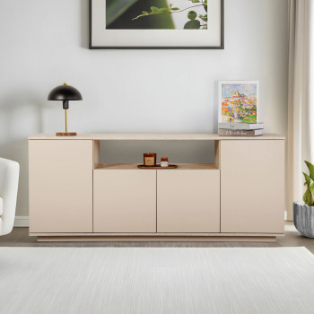 Fritz - Buffet 4 portes effet travertin L180cm