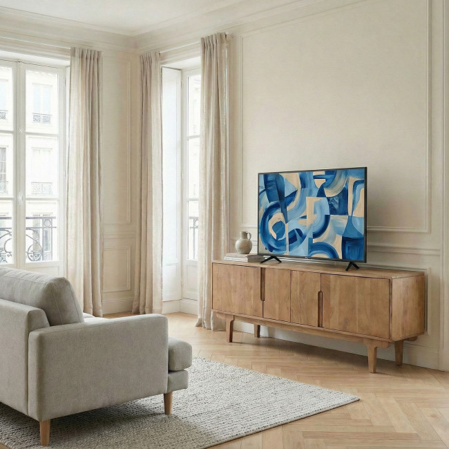Bogor - Meuble tv 4 portes en bois massif L150cm