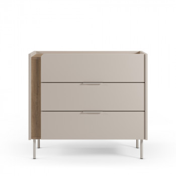 Boxy - Commode 3 tiroirs en bois et métal